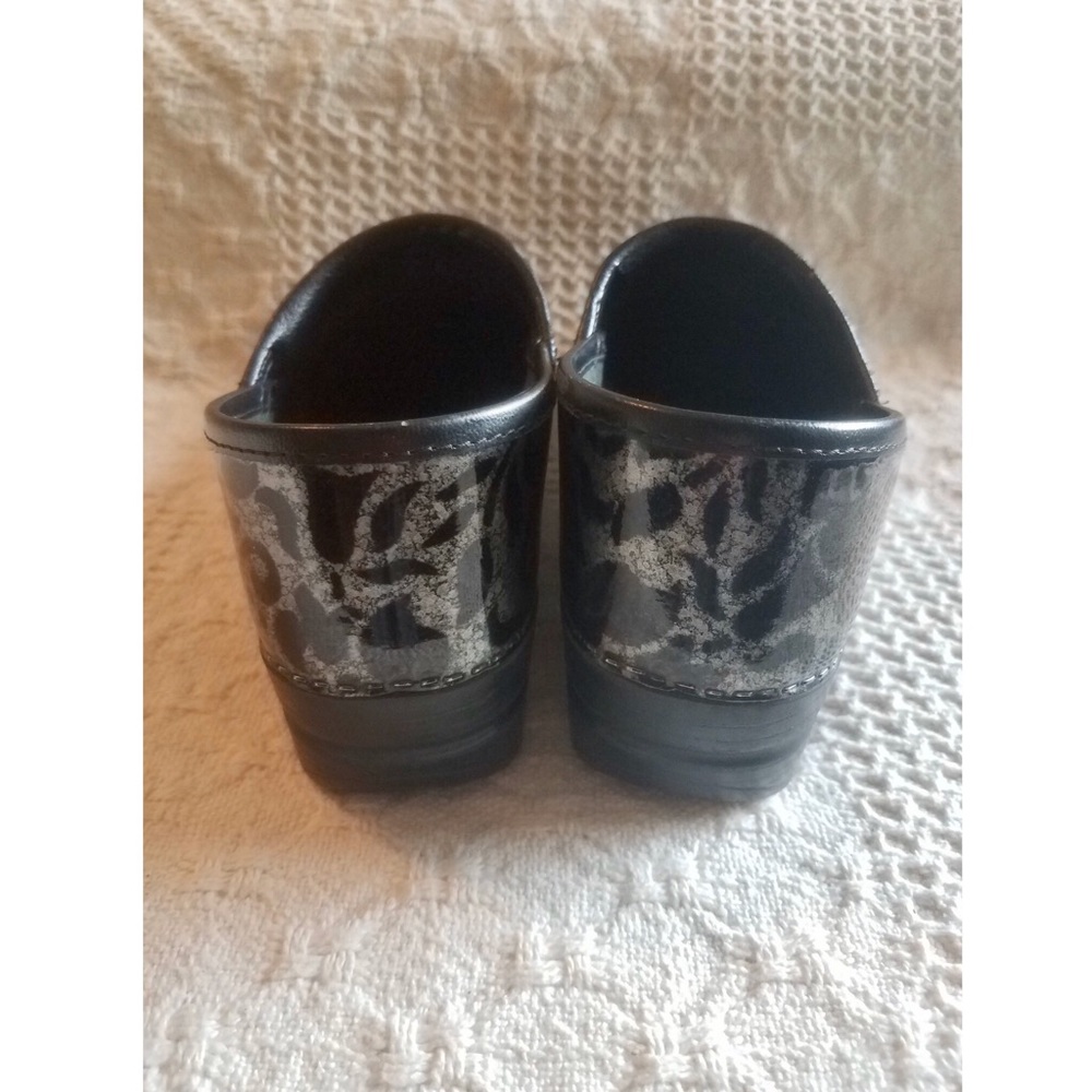 Classy Black And Silver Dansko Patterned Clogs - image 2